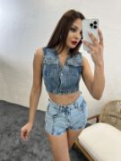 6317 KOT BLUZ-MAVİ resmi